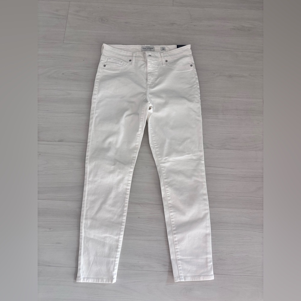 NEW LUCKY BRAND mid rise ava skinny jeans white Size 8/29